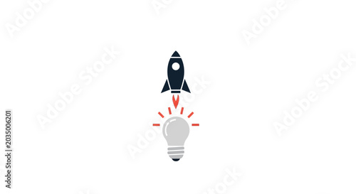 Rocket Ship Launching from Light Bulb.