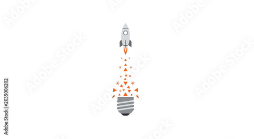 Rocket Ship Launching into Space.