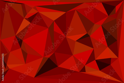 Abstract red triangular low poly geometric vector background with dark and light red shades.