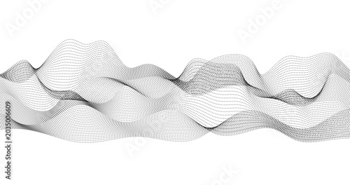 Foto Wave of particles for Science technology