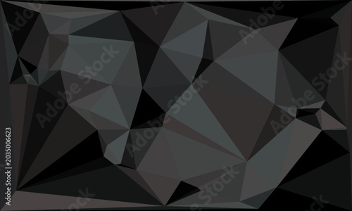 Tableau sur toile Dark charcoal geometric abstract background with triangular shards and sleek grey tones