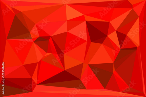 Canvastavla Vibrant scarlet geometric background with intricate low poly triangular facets and shapes
