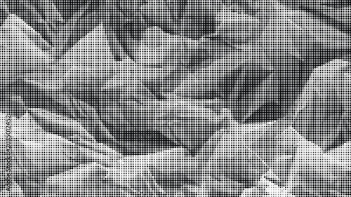 Bild auf Leinwand Gray crumpled paper texture fills the frame completely
