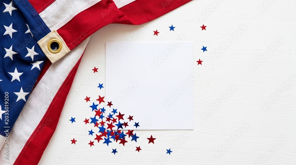 Obraz premium Patriotic american flag background with red white and blue stars
