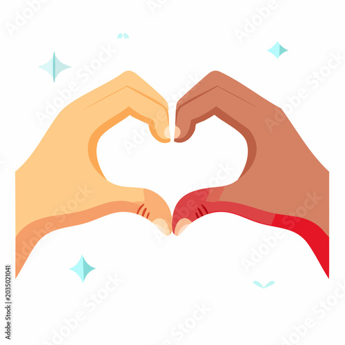 Diverse Hands Forming a Heart Shape
