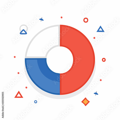Donut Chart with Geometric Shapes