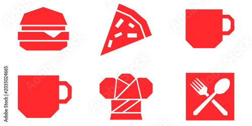 Foto A graphic illustration shows food and drink icons for restaurant menu