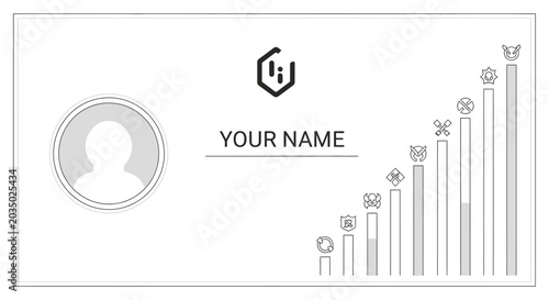Business infographic template with growth chart.