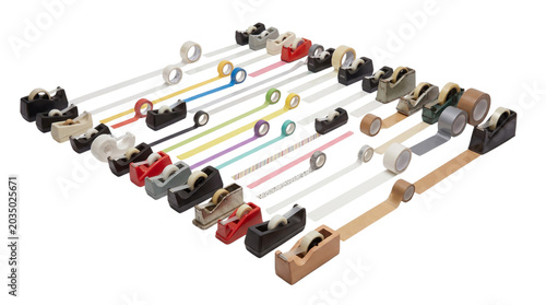 different type of tape with dispenser 