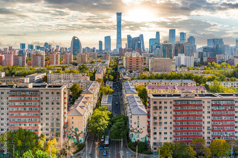 Obraz premium Modern urban architecture and urban development landscape in Beijing's CBD, China