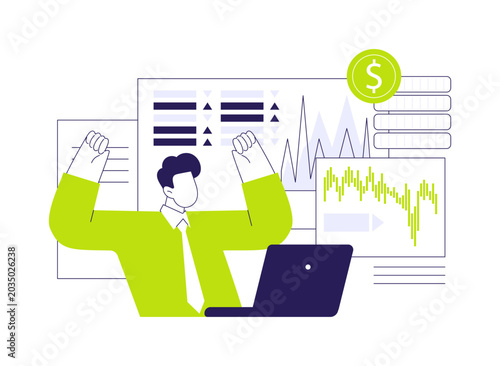 Fotografie Big profit isolated cartoon vector illustrations.