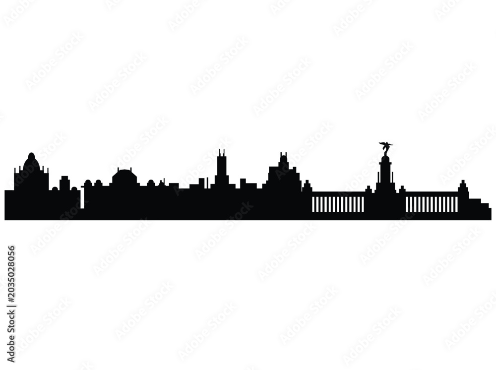 Obraz premium MADRID city skyline prepared in vector