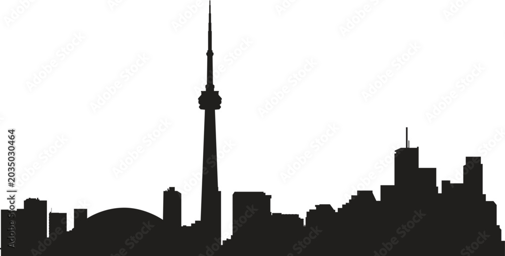 Naklejka premium Toronto city skyline prepared in vector