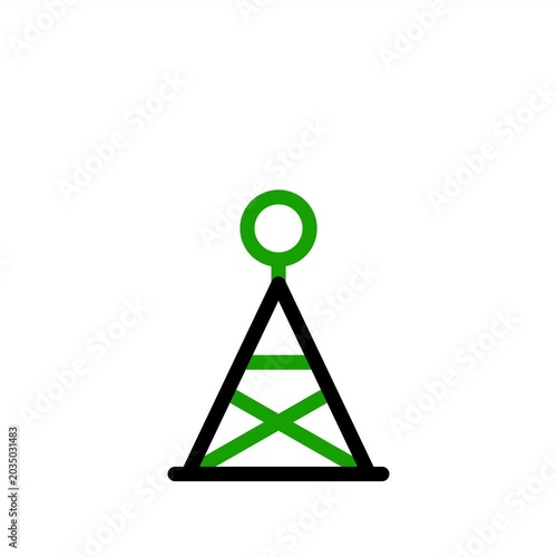 Animated sensor or wireless signal symbol over transparent background