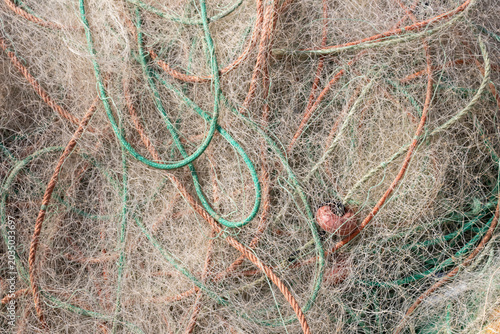Fishing nets, weights and ropes in the Algarve, Portugal