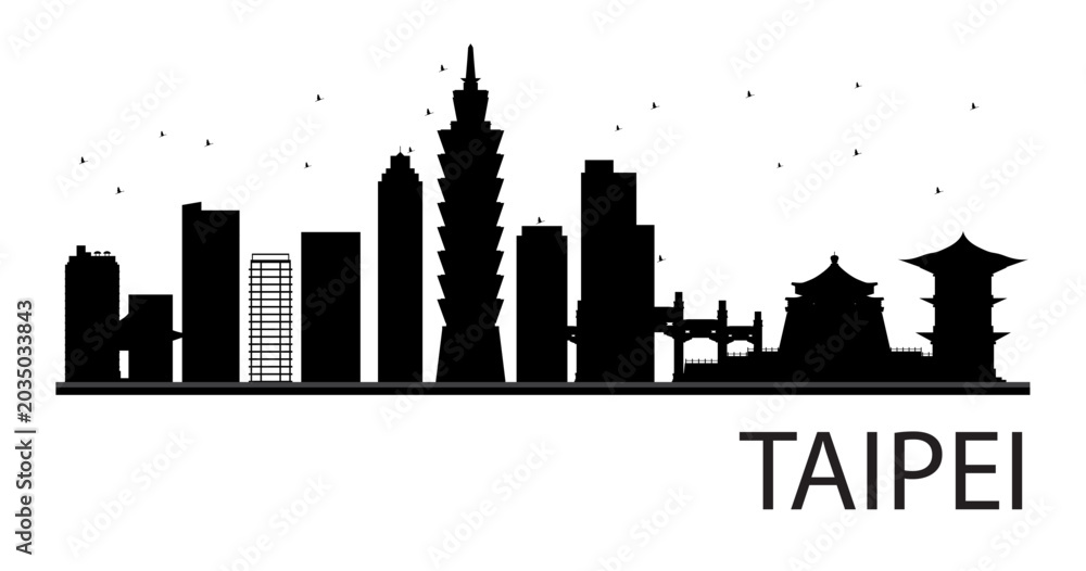 Naklejka premium Taipei city skyline prepared in vector