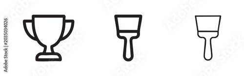 Tableau sur toile Set of Trophy and Scraper Outline Icons