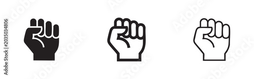 Obraz na plátně Clenched fist icon set representing power and protest