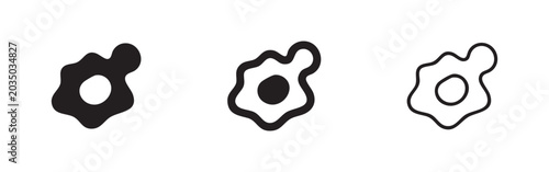 Photos Fried egg icon set for breakfast and food themes