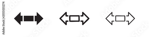 Schilderij op canvas Horizontal Expand and Resize Icons Set: Scale, Width, and Adjustment Symbols in
