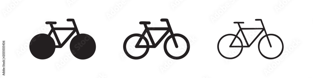 Fototapeta premium Bicycle or Bike Transportation Icon Set