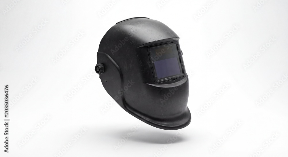 Obraz premium Black Welding Helmet Safety Mask Isolated on White Background