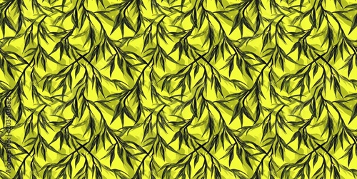 A vibrant pear leaf pattern intertwines elegantly with branches, creating a warm and inviting backdrop.