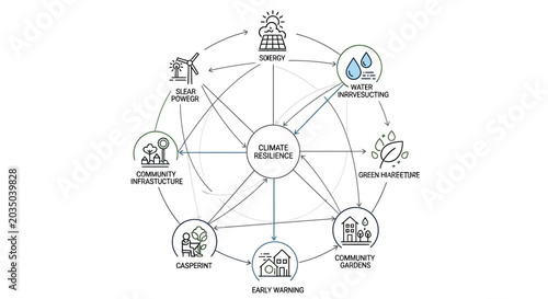Climate resilience and sustainable development infographic concept