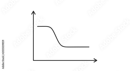 Foto Hand-drawn graph showing a significant decline.