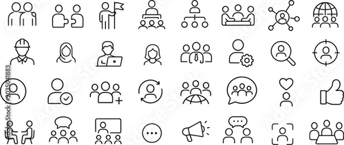 Canvas-taulu Diverse Human Icons for Business and Social Concepts