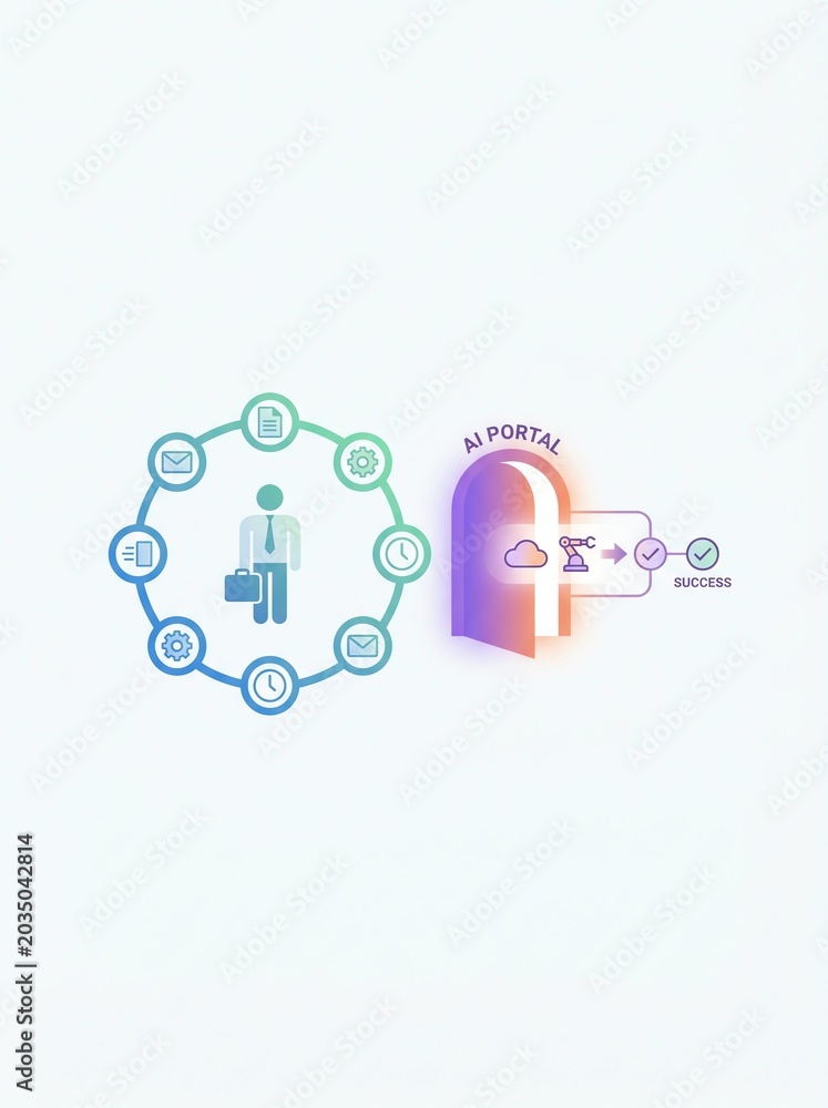 Obraz premium AI Portal Concept for Business Process Automation and Success