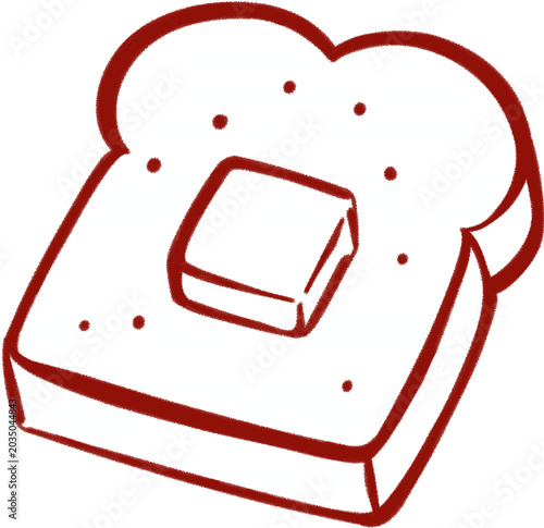 Cute Toast Bread Slice Hand Drawn Bakery Food Illustration