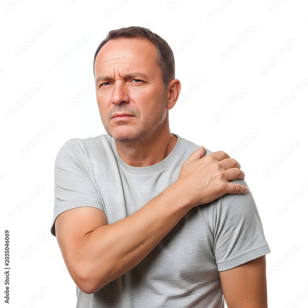 Obraz premium Man holding shoulder in pain