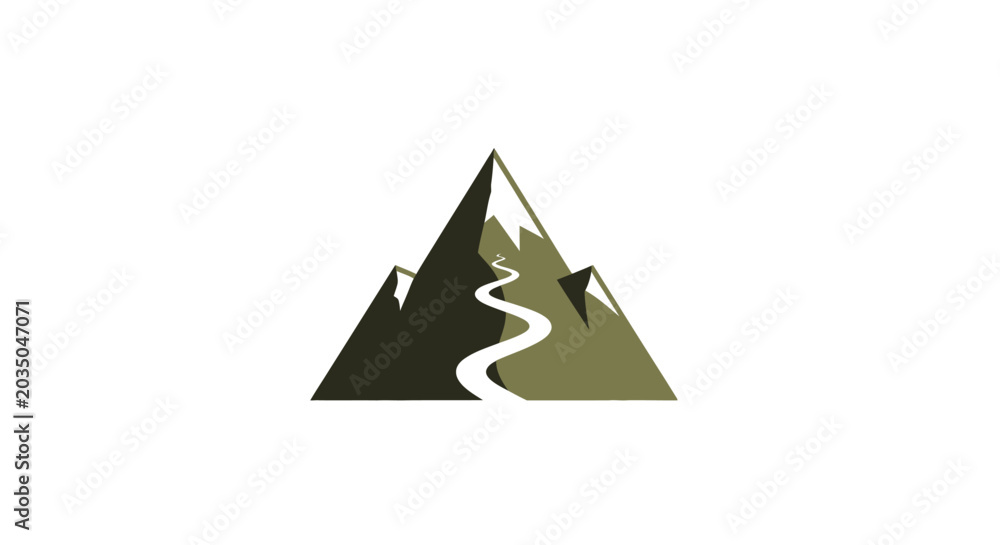 Fototapeta premium Mountain peaks with winding river.