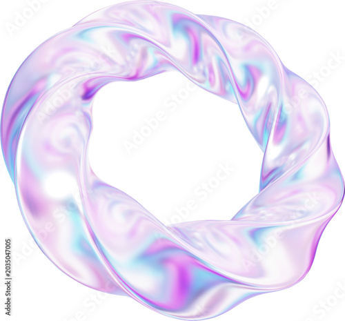 3d holographic gradient purple shape clipart, pastel iridescent fluid abstract form isolated. Render of geometric illustration