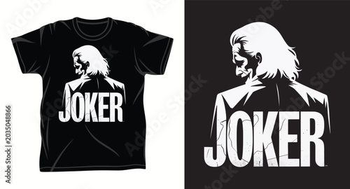 Tablou pe pânză Joker character silhouette with iconic grin and sharp suit.