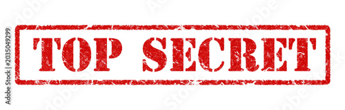A red top secret stamp on a transparent background with a grungy texture