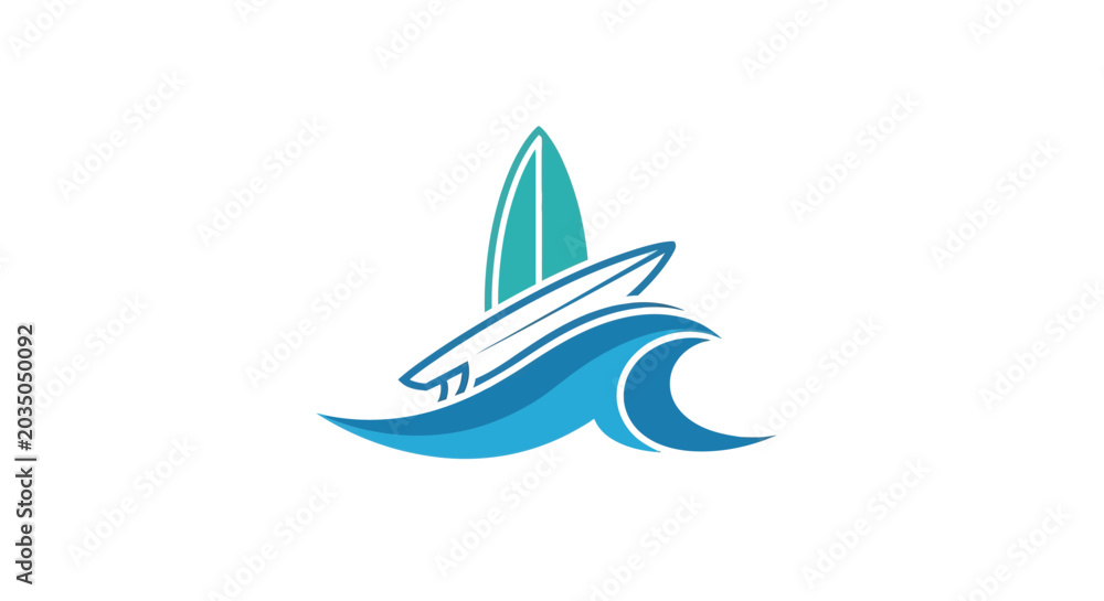 Fototapeta premium Surfboard Riding Ocean Wave Sports.
