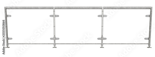 Bild auf Leinwand front orthographic view of architectural glass railing system featuring frameles
