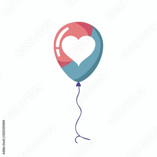 Stylized Balloon with Heart Shape
