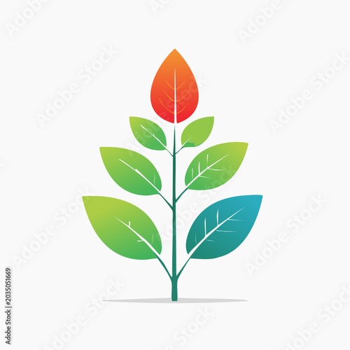 Stylized Plant with Gradient Leaves