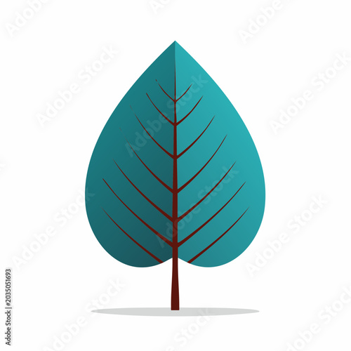 Stylized Teal Leaf Icon