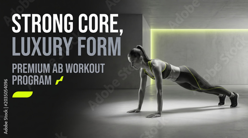 Luxury fitness concept featuring a strong abdominal workout routine