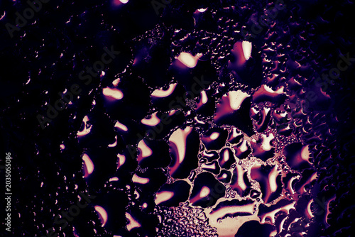 Abstract Close-Up of Water Droplets on a Surface.