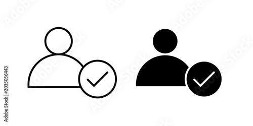 Photos Attendance icon in outline and solid style, isolated on white background