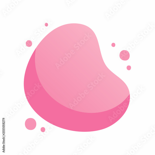 Abstract Pink Blob with Bubbles