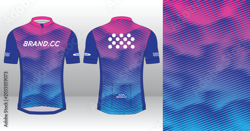Modern Cycling Jersey Design Template for Custom Sublimation