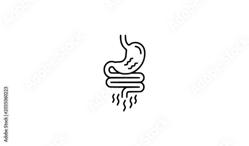 Bild auf Leinwand Diarrhea thin line icon vector medical digestive symbol