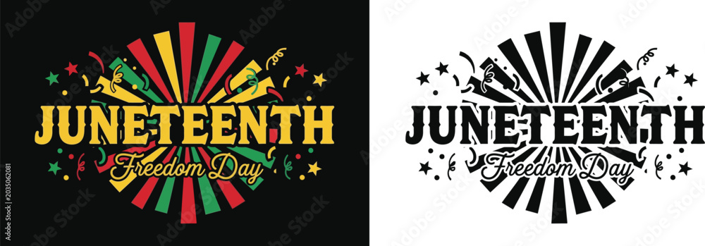 Φωτογραφία Juneteenth freedom day celebratory logos