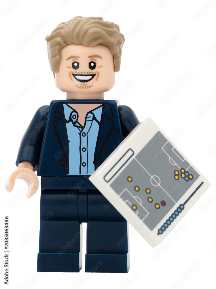 Obraz premium Dortmund - Deutschland 26. Mai 2026 - lego Minifigure Trainer beim Fussball